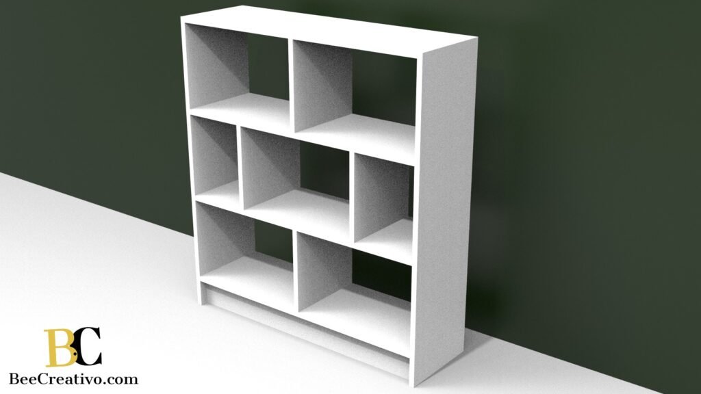 DIY Bookshelf made with white chipboards - Simple yet Elegant